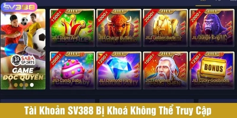 Tài khoản SV388 bị khóa không thể truy cập