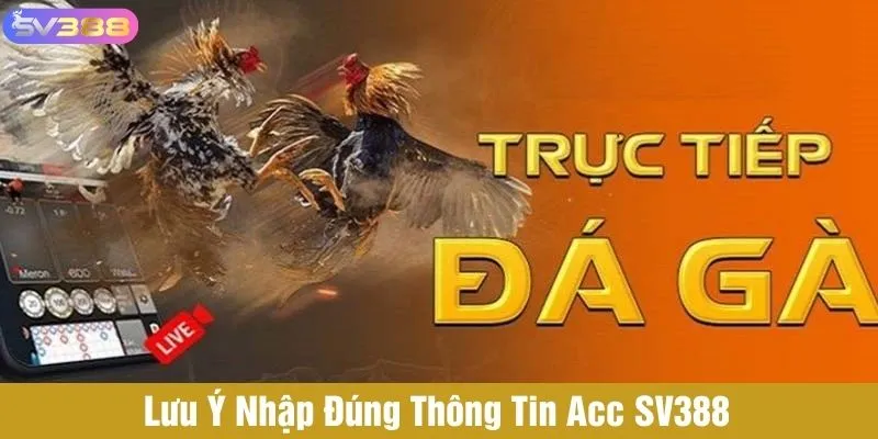 Nhập đúng thông tin acc là lưu ý quan trọng khi đăng nhập SV388