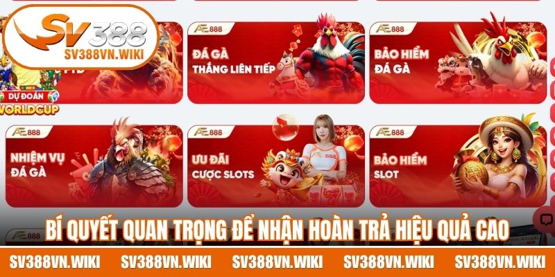 Bí quyết quan trọng để nhận hoàn trả hiệu quả cao 